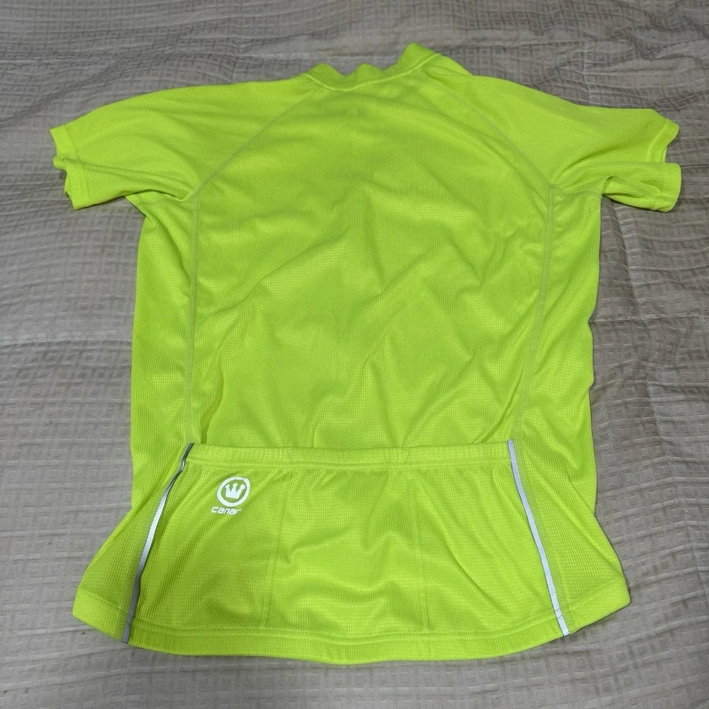 Canari Cycling Jersey Full Zip High Visability Neon Yellow Men's Large